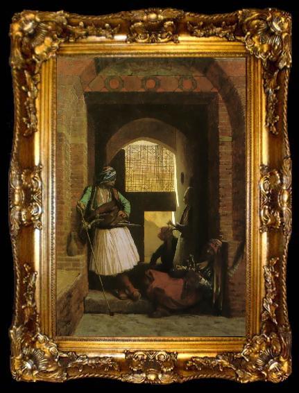 framed  Jean Leon Gerome Arnauts of Cairo at the Gate of Bab-el-Nasr, ta009-2